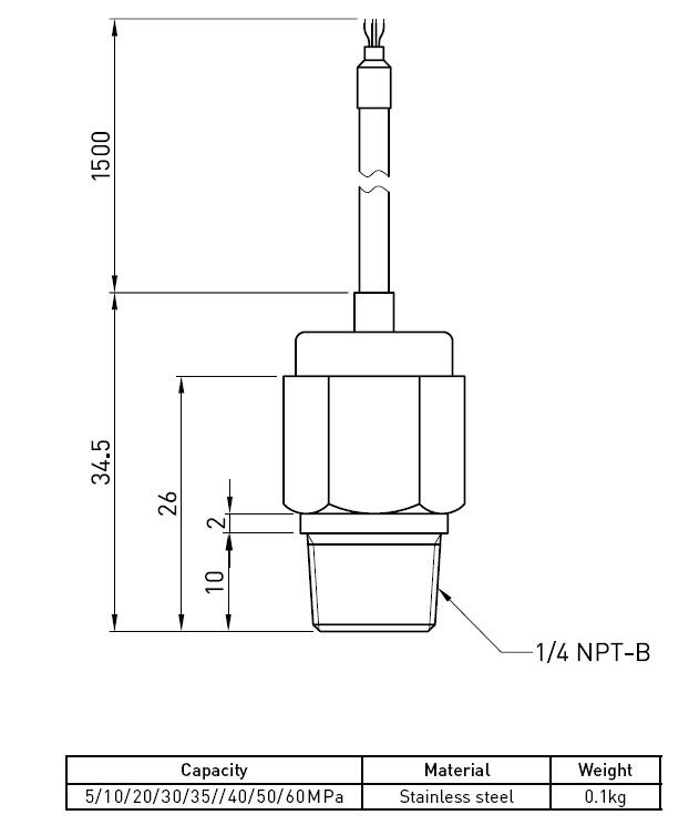 Χωρητικός αισθητήρας υδραυλικής πίεσης δύναμης 4-20ma της υψηλής ακρίβειας
